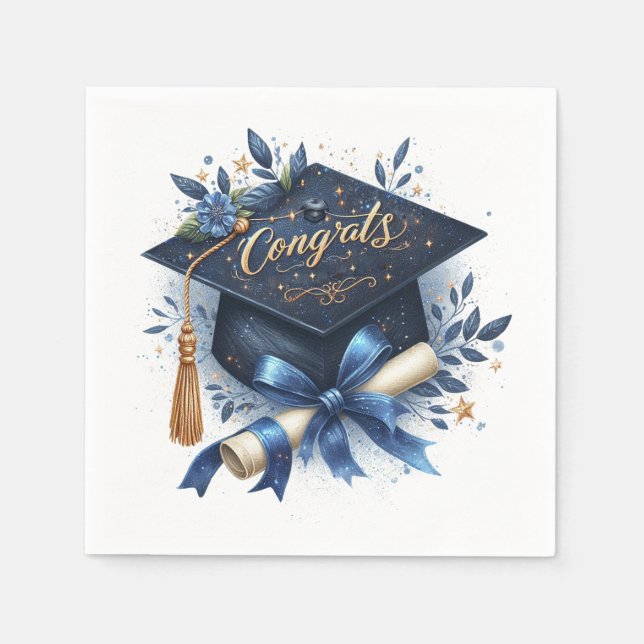 Graduation Cap and Diploma Napkin (Front)