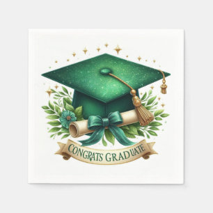 Graduation Cap and Diploma Napkin