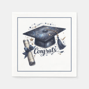 Graduation Cap and Diploma Napkin