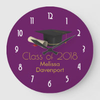 Graduation Cap and Diploma on Purple Class of 20XX