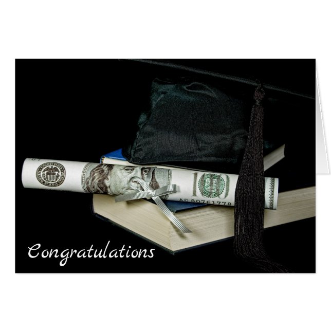 Graduation Cap and Money On Book  (Front Horizontal)