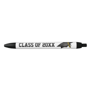 Graduation Cap and Tassel Class of 20XX Black Ink Pen