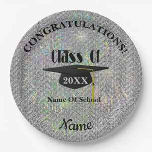Graduation Cap And Tassel Personalised Paper Plate