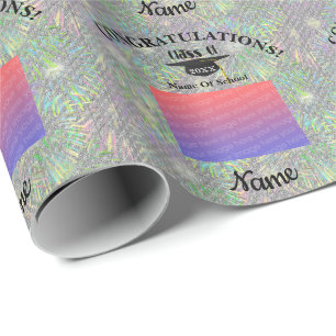Graduation Cap And Tassel Personalised Photo Wrapping Paper