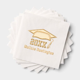 Graduation Cap Bold Name Year #1  Foil Napkins