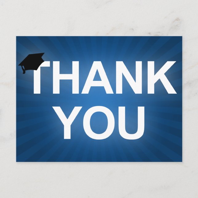 graduation cap : bold thank you postcard (Front)