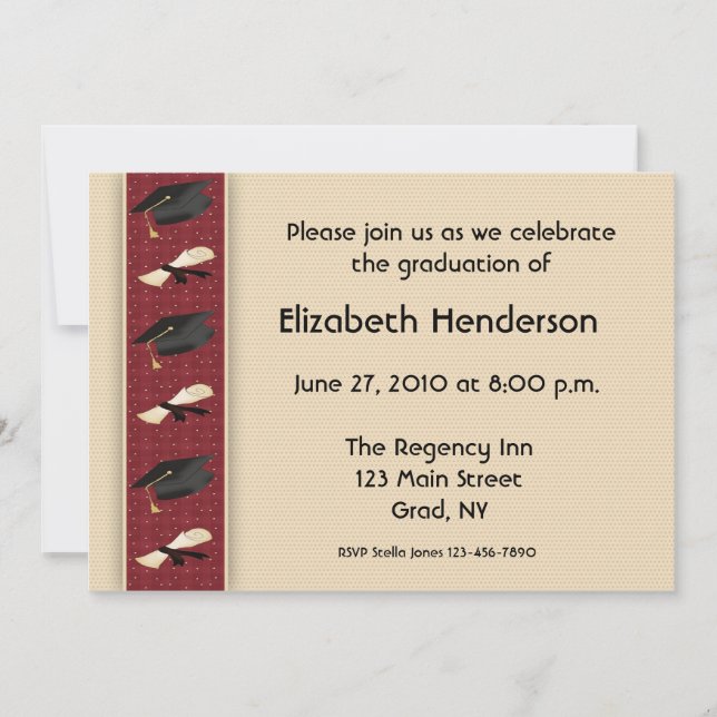Graduation Cap Border Invitation (Front)