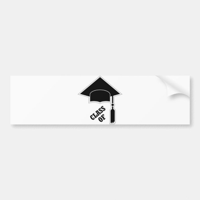 Graduation Cap Bumper Sticker (Front)