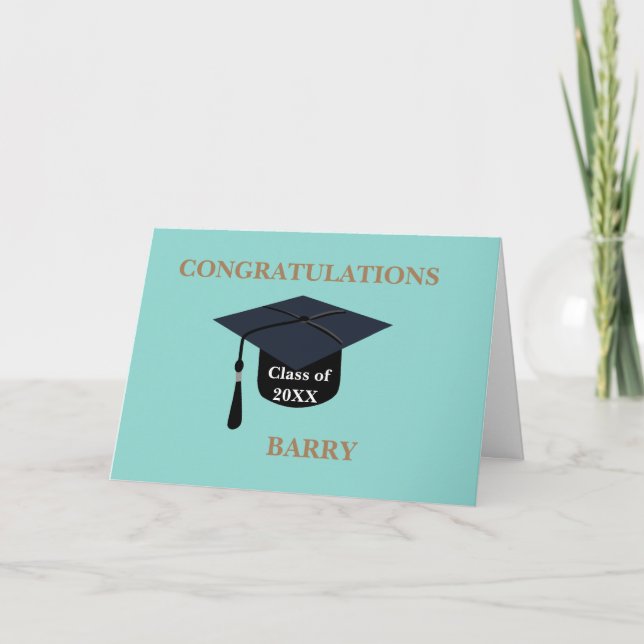  GRADUATION CAP CLASS OF  CARD (Front)