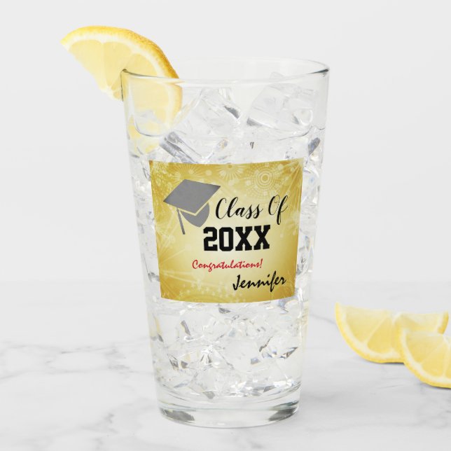 Graduation Cap, Class Year 20XX party Beigie Glass (Front Ice)