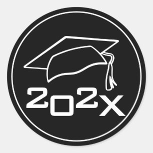 Graduation Cap Class Year Classic Round Sticker