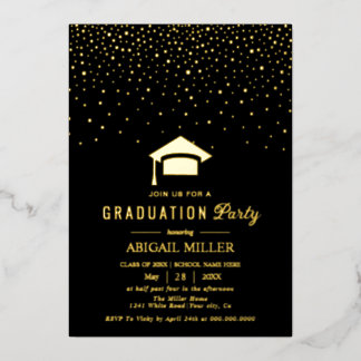 Graduation cap confetti Class Of 2025 black