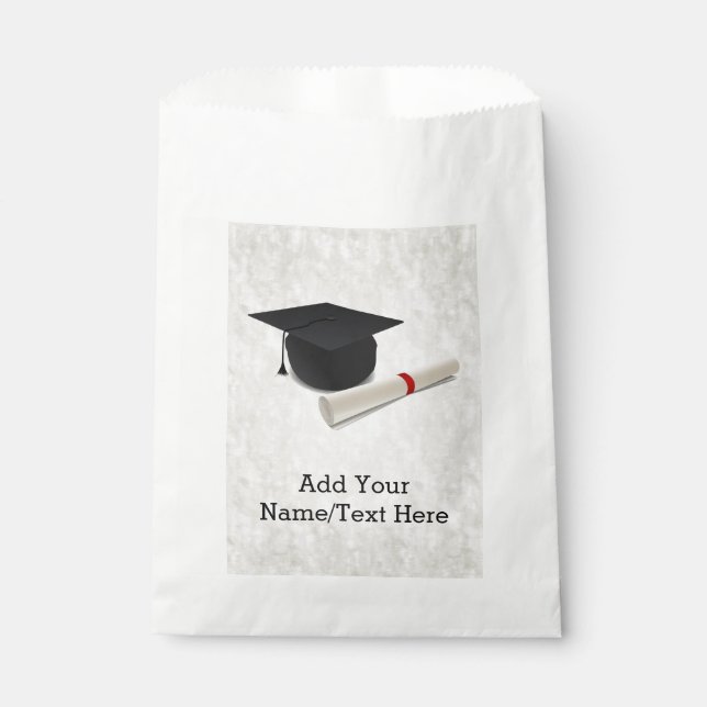 Graduation Cap Diploma Customisable Favour Bags (Front)
