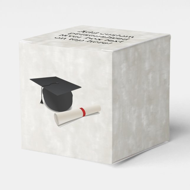 Graduation Cap Diploma Customisable Favour Box (Front Side)