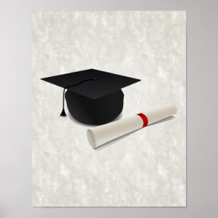 Graduation Cap Diploma Customisable Poster