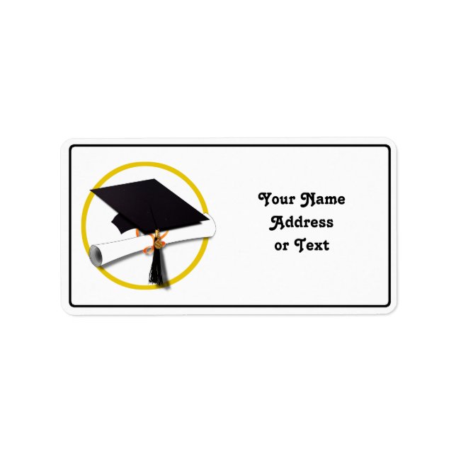 Graduation Cap & Diploma Label (Front)