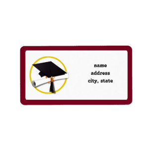 Graduation Cap & Diploma - Red Label