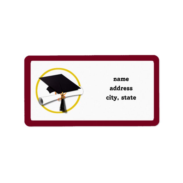 Graduation Cap & Diploma - Red Label (Front)