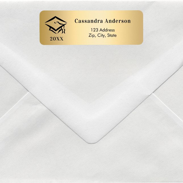 Graduation cap gold return address (Creator Uploaded)