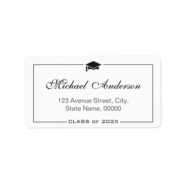 Graduation Cap Grad Graduate - Elegant Classic Label (Front)