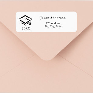 Graduation cap graduate return address label