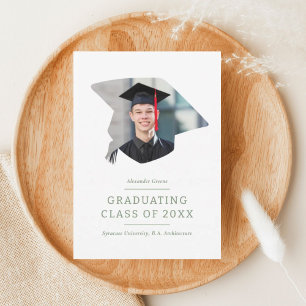 Graduation Cap Green 1 Photo Graduation Announcement