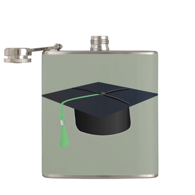 Graduation Cap Hip Flask (Opened)