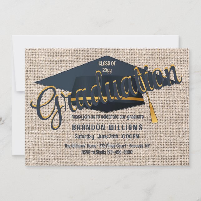 Graduation Cap Invitation (Front)