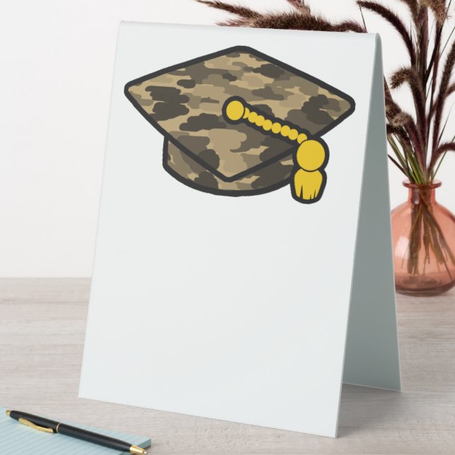 Graduation Cap Khaki Camo (In SItu (Table))