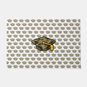 Graduation Cap Khaki Camo Doormat