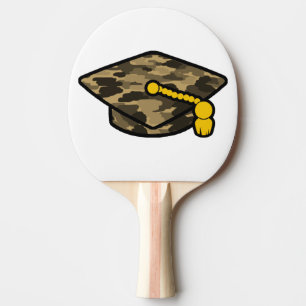 Graduation Cap Khaki Camo Ping Pong Paddle