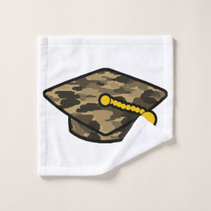 Graduation Cap Khaki Camo Wash Cloth
