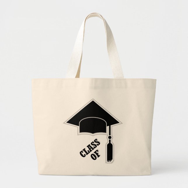 Graduation Cap Large Tote Bag (Front)