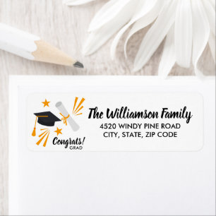 Graduation Cap Mortar Board Diploma Custom Address