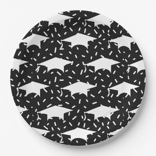 Graduation Cap Napkins Paper Plate (Front)