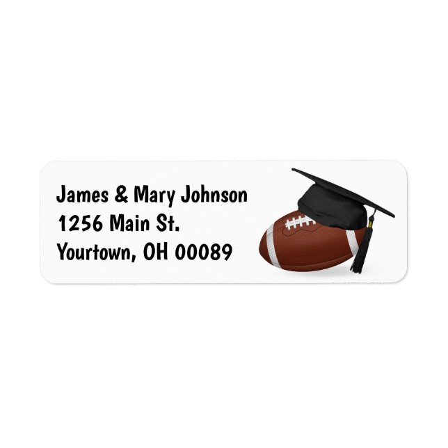 Graduation Cap on a Football (Front)