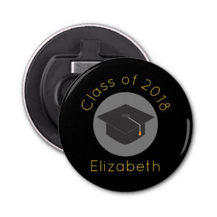 Graduation Cap on Black Class of 20xx Bottle Opener