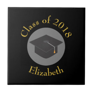Graduation Cap on Black Class of 20xx Custom Tile