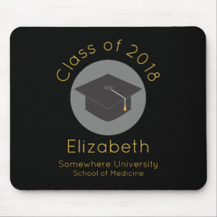 Graduation Cap on Black Class of 20xx Mouse Mat