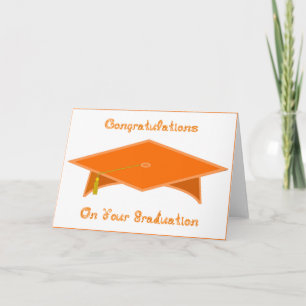 Graduation Cap Orange Paper Hat or Card Printable