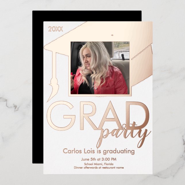 Graduation Cap Party Photo Pressed  (Front/Back)