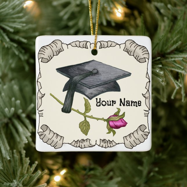 Graduation Cap Rose ornament (Tree)