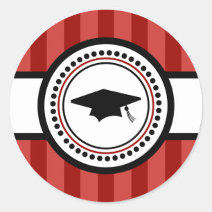 Graduation Cap Stripes Label (Maroon)