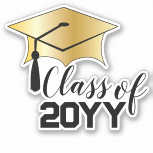 Graduation Cap - Tassel Black Gold Class Year