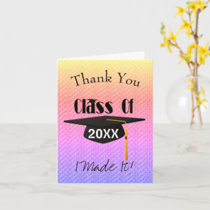 Graduation Cap Tassel I Made It Thank You Card