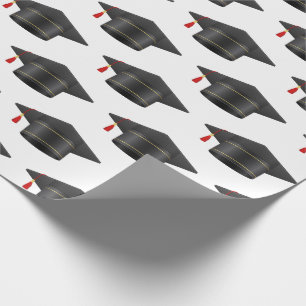 Graduation Cap Tassle Black Wrapping Paper