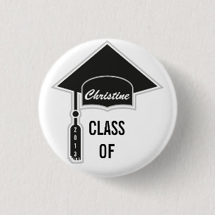 Graduation Cap Template 3 Cm Round Badge