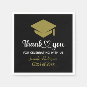 Graduation Cap Thank You Grad Love And Thanks Napkin
