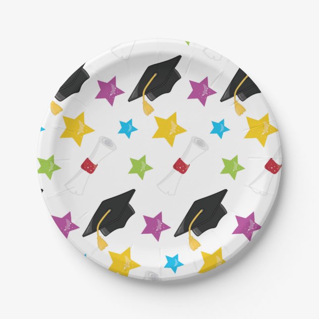 Graduation cap theme paper plate (Front)