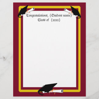 Graduation Cap Tilt - School Colours Red & Gold